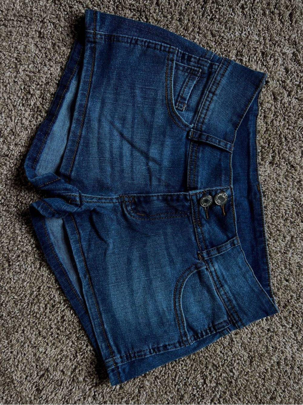 Low Rise Mini Denim Shorts